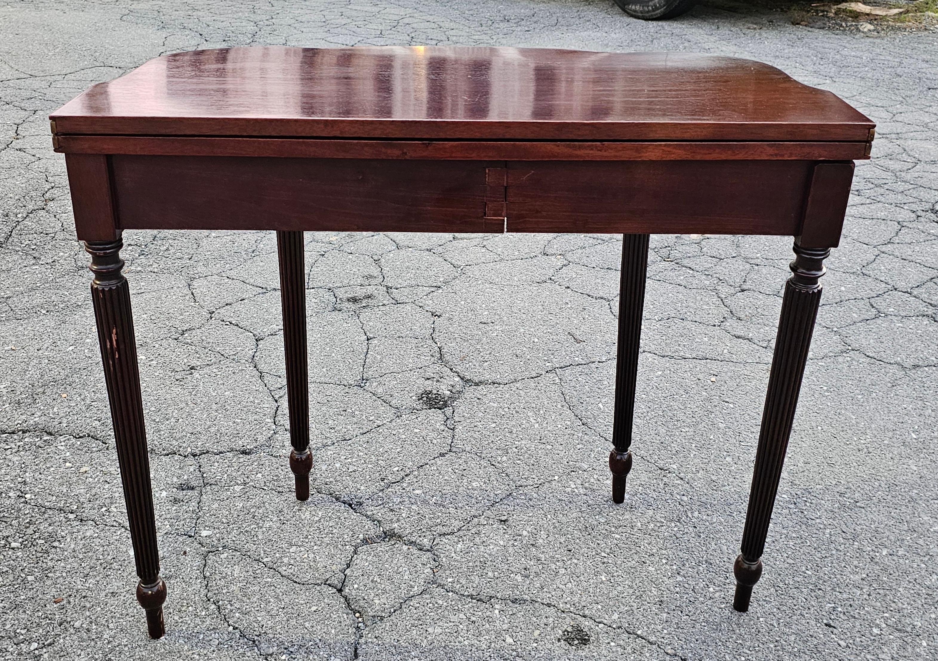 Late 19th Century Sheraton Mahogany Flip Top Card Console Table For Sale 7