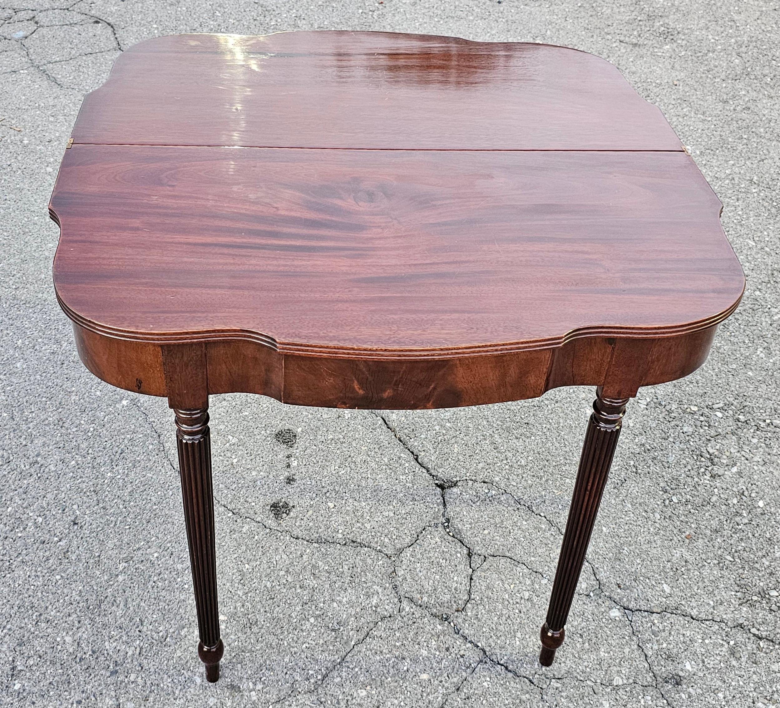 Late 19th Century Sheraton Mahogany Flip Top Card Console Table For Sale 3