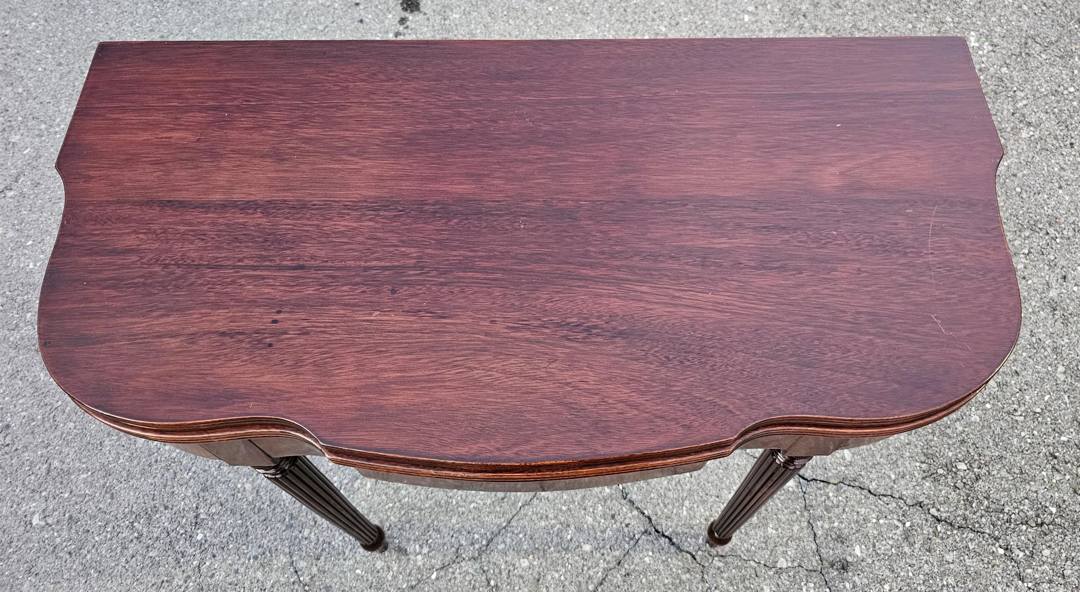 Late 19th Century Sheraton Mahogany Flip Top Card Console Table For Sale 5