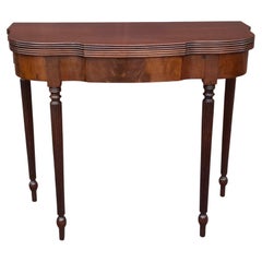 Late 19th Century Sheraton Mahogany Flip Top Card Console Table