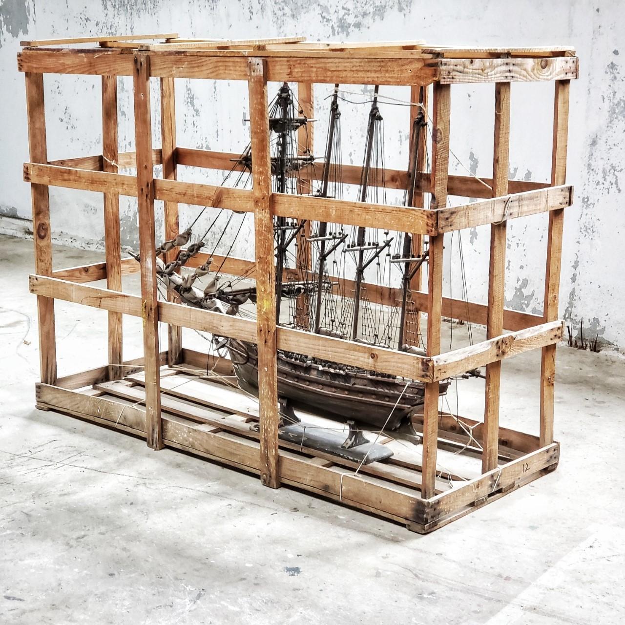 Late 19th Century Ship's Model in Crate art object For Sale 8