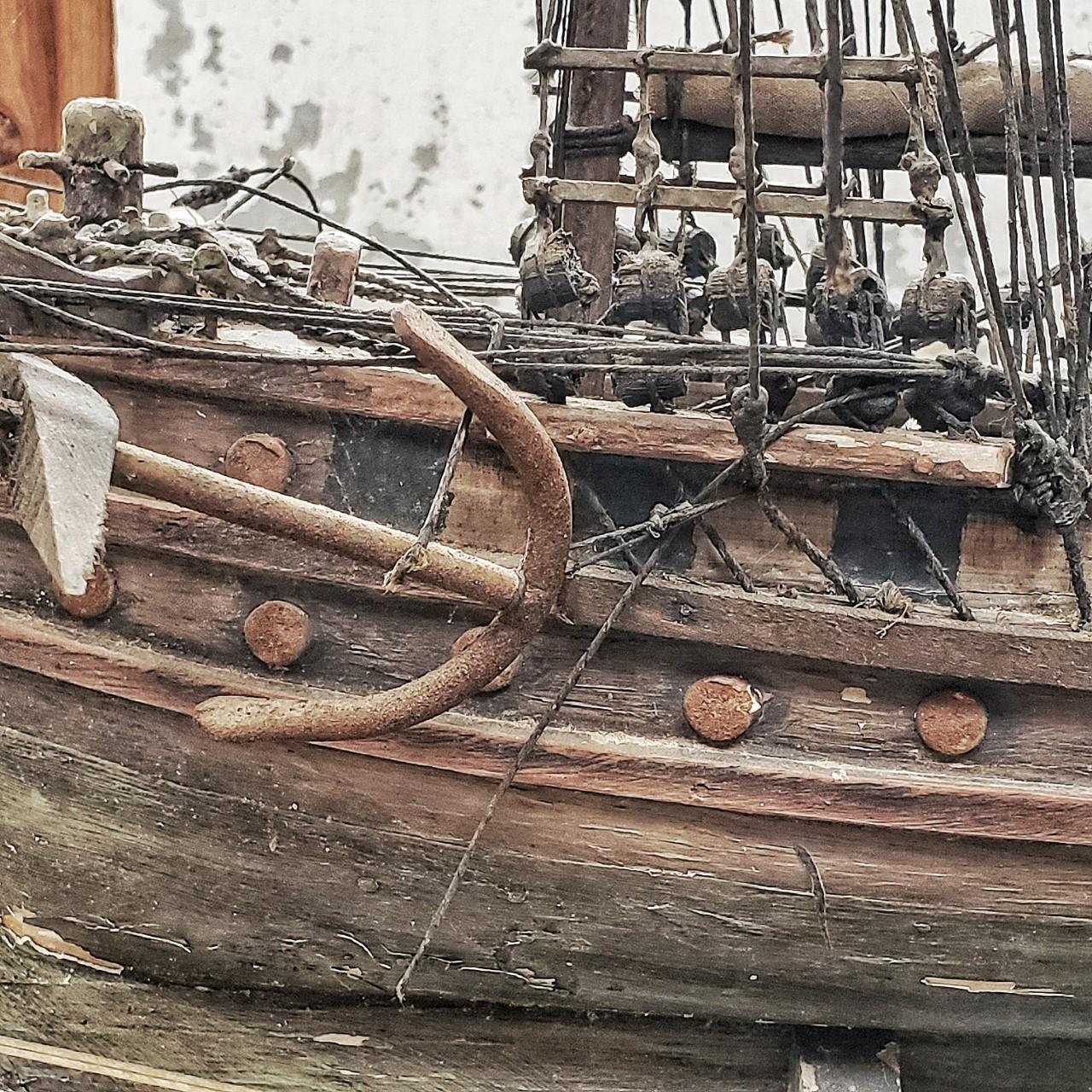 Hand-Crafted Late 19th Century Ship's Model in Crate art object For Sale