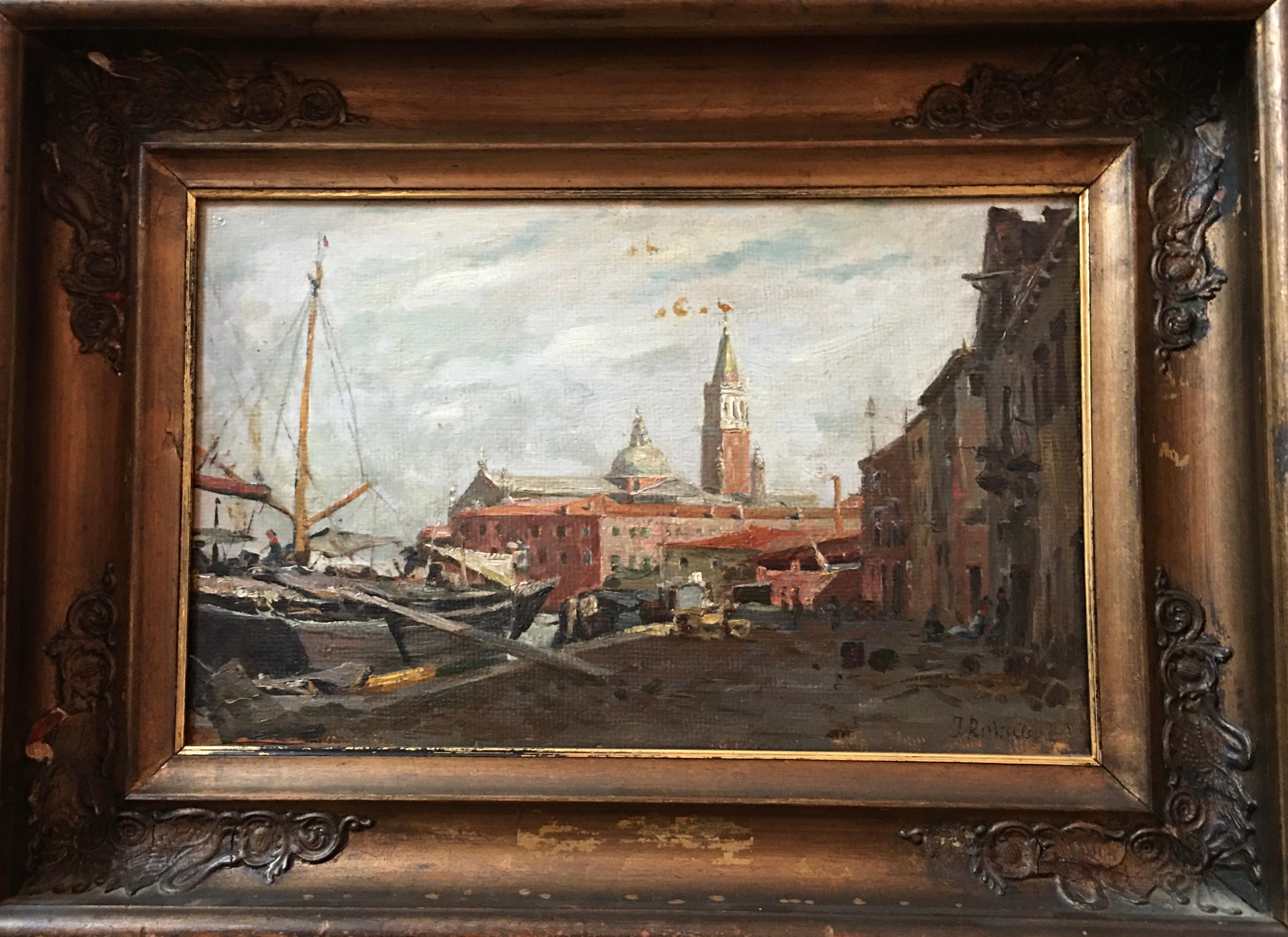 Late 19th Century Signed San Giorgio Venice Painting by Ida Rettig von Clesius 4
