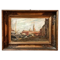 Late 19th Century Signed San Giorgio Venice Painting by Ida Rettig von Clesius