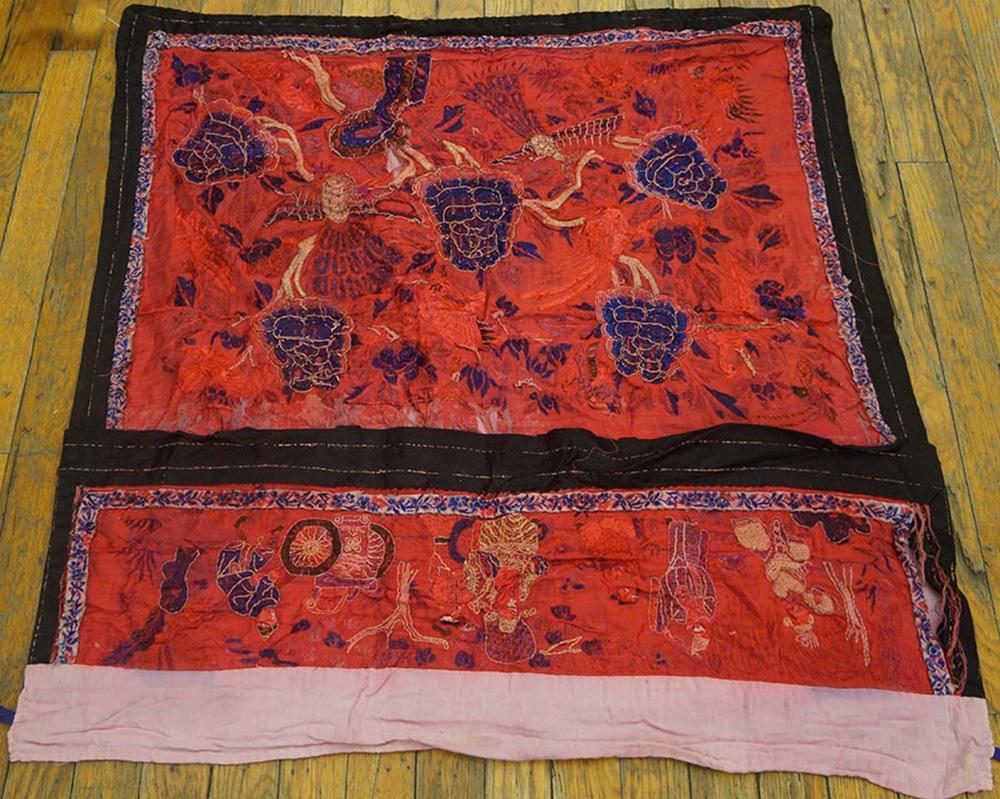 Late 19th Century Silk Chinese Embroidery ( 2'9