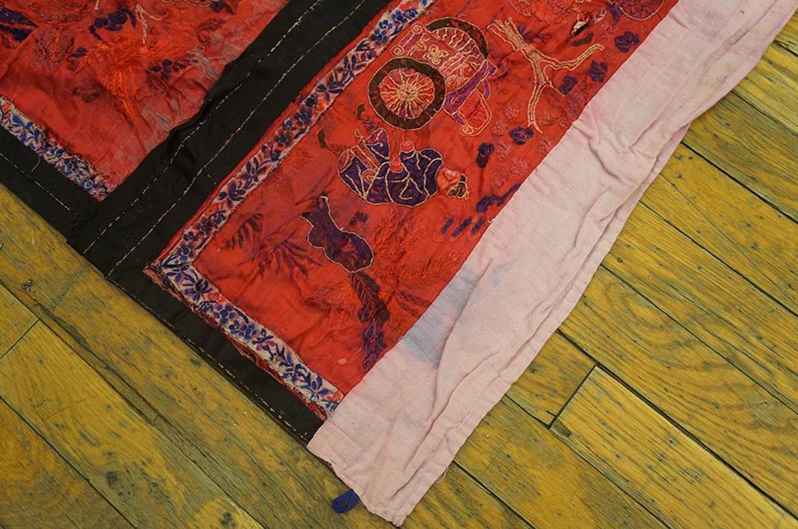 Late 19th Century Silk Chinese Embroidery ( 2'9