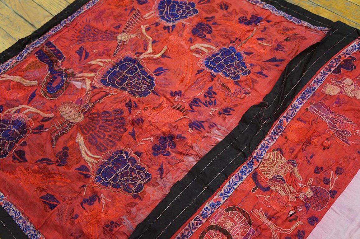 Late 19th Century Silk Chinese Embroidery ( 2'9