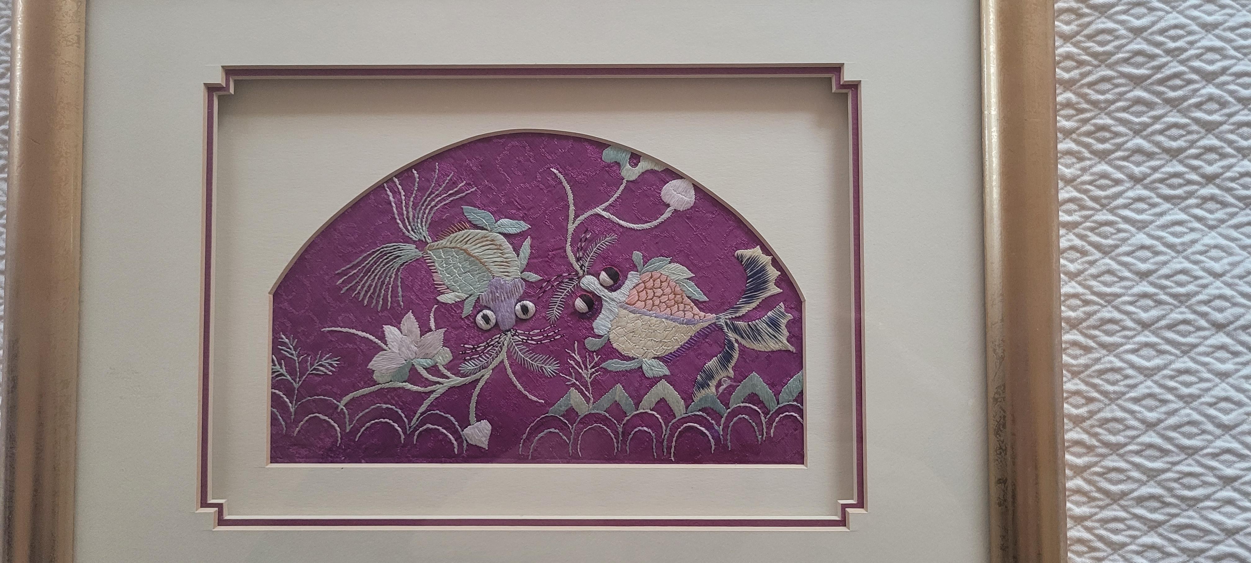 Framed late 19th Century Silk/Satin Embroidery textile.

Textile itself measures 8w x 5h (inches).