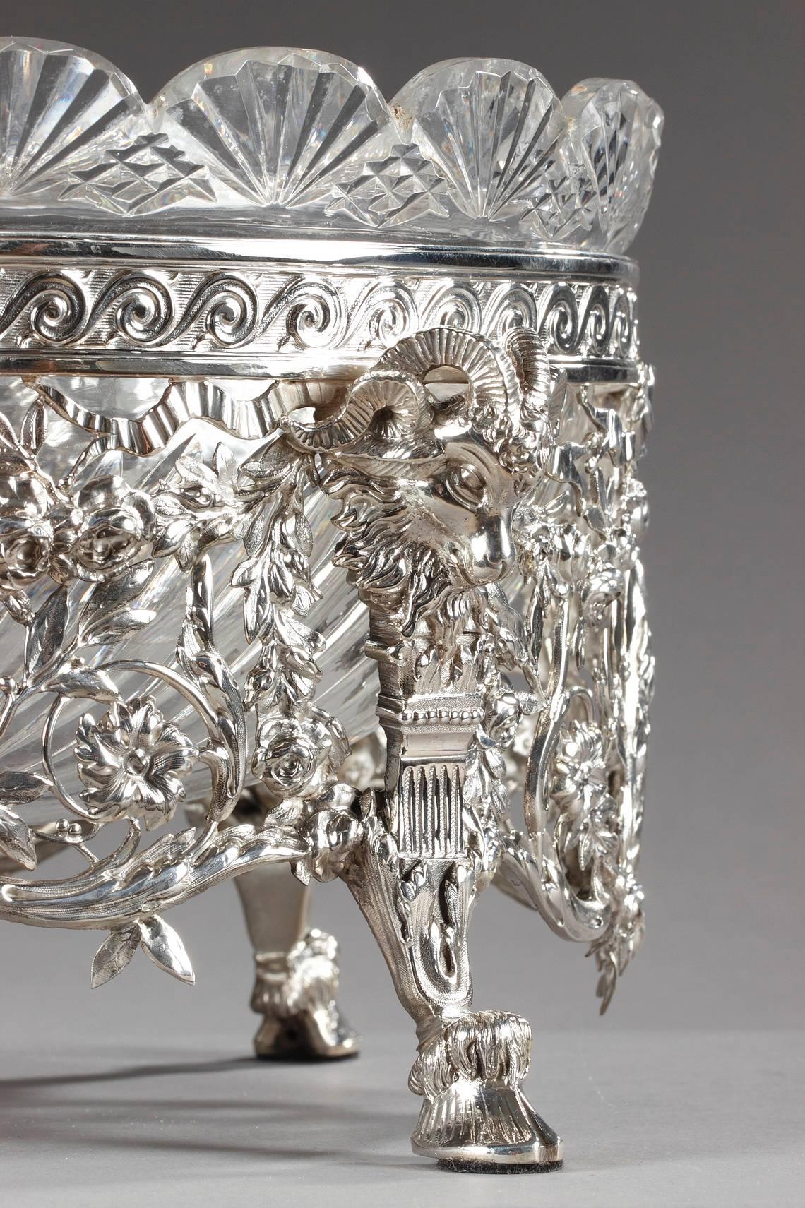 Late 19th Century Silver and Cut-Crystal Jardiniere 2