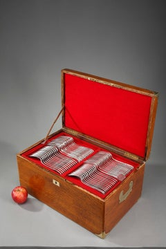 Late 19th Century Silver Flatware Service in Louis XV Style