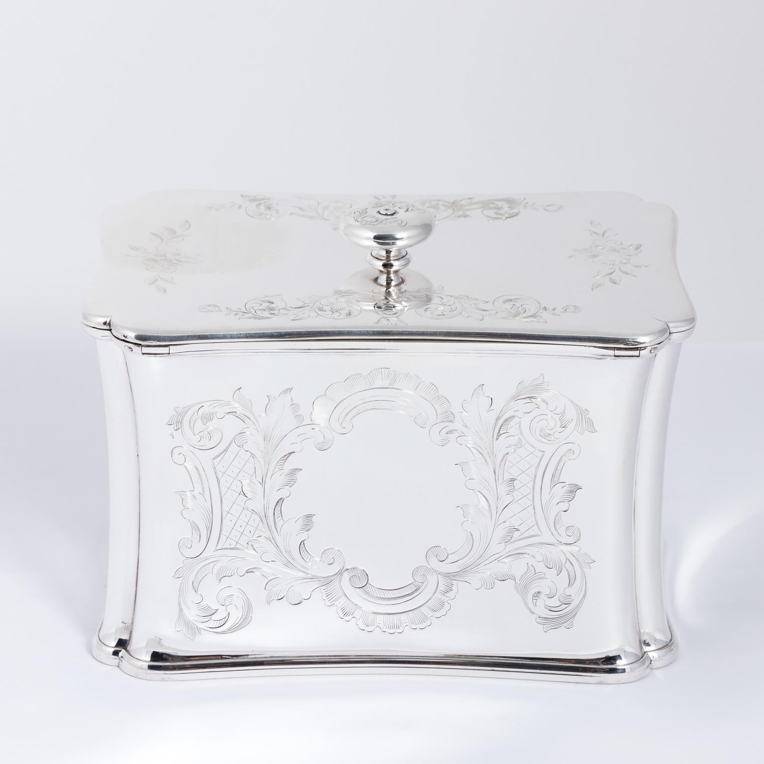 Late 19th Century Silver Plate Edwardian Tea Caddy Box 7