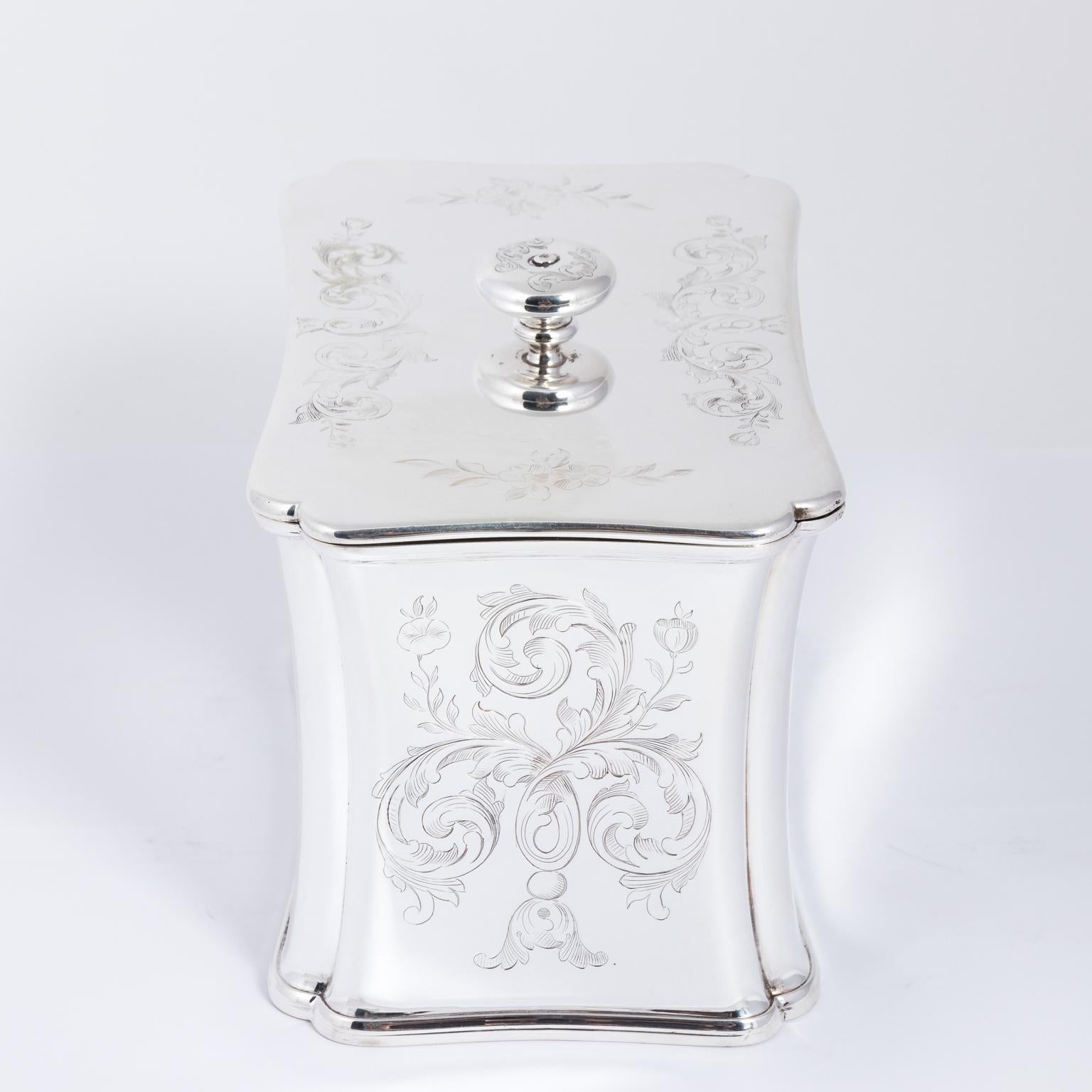 Late 19th Century Silver Plate Edwardian Tea Caddy Box 8