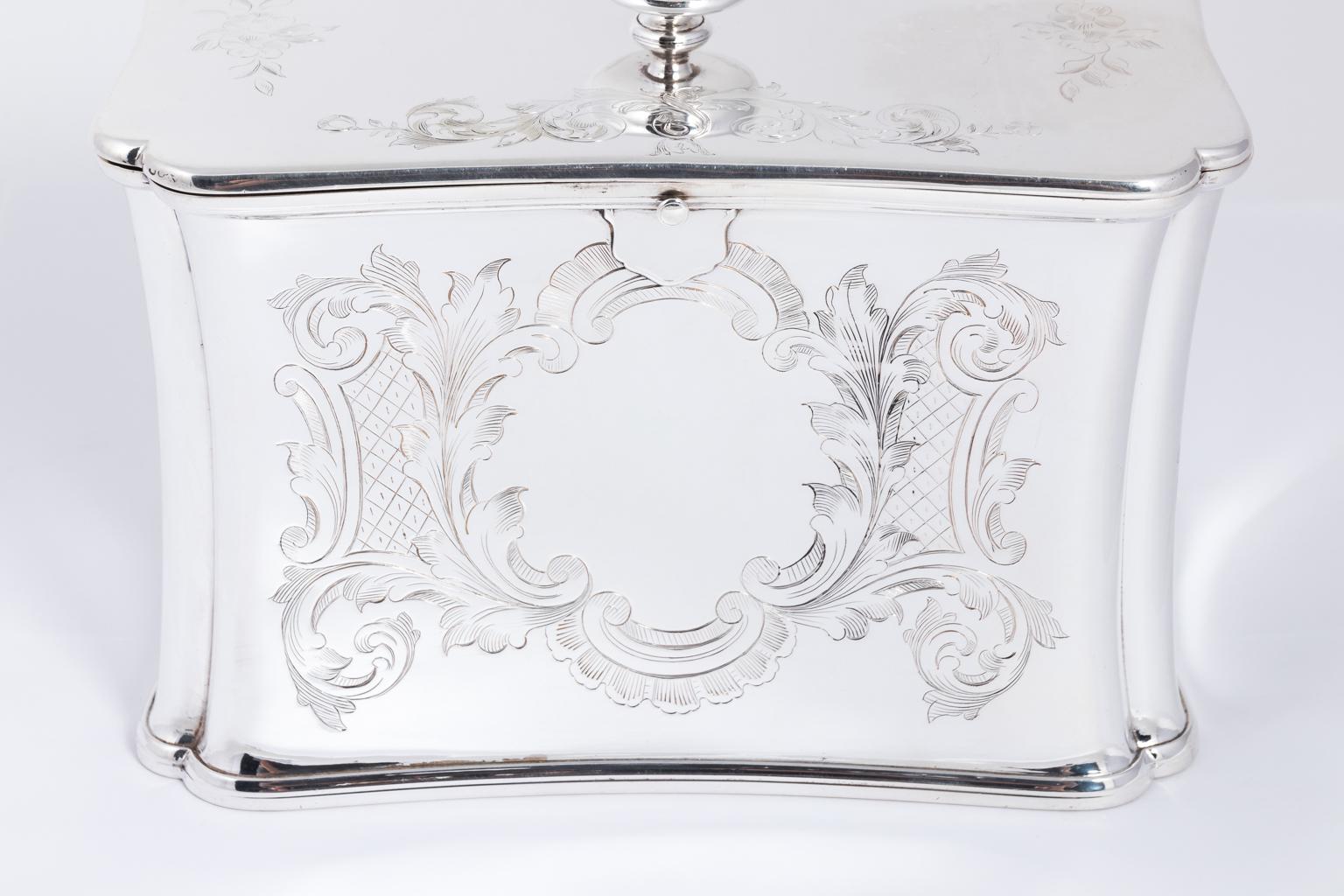 Late 19th Century Silver Plate Edwardian Tea Caddy Box 11
