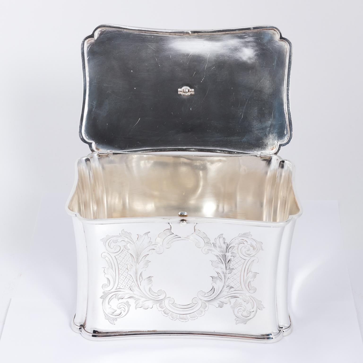 Late 19th Century Silver Plate Edwardian Tea Caddy Box 2