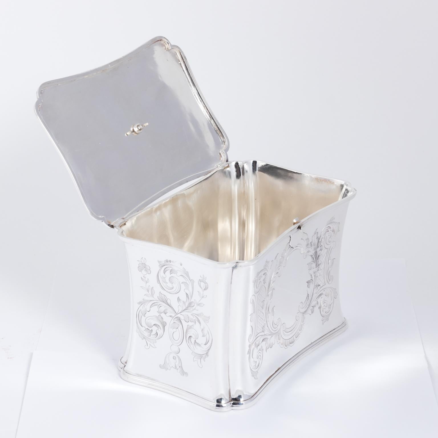 Late 19th Century Silver Plate Edwardian Tea Caddy Box 3