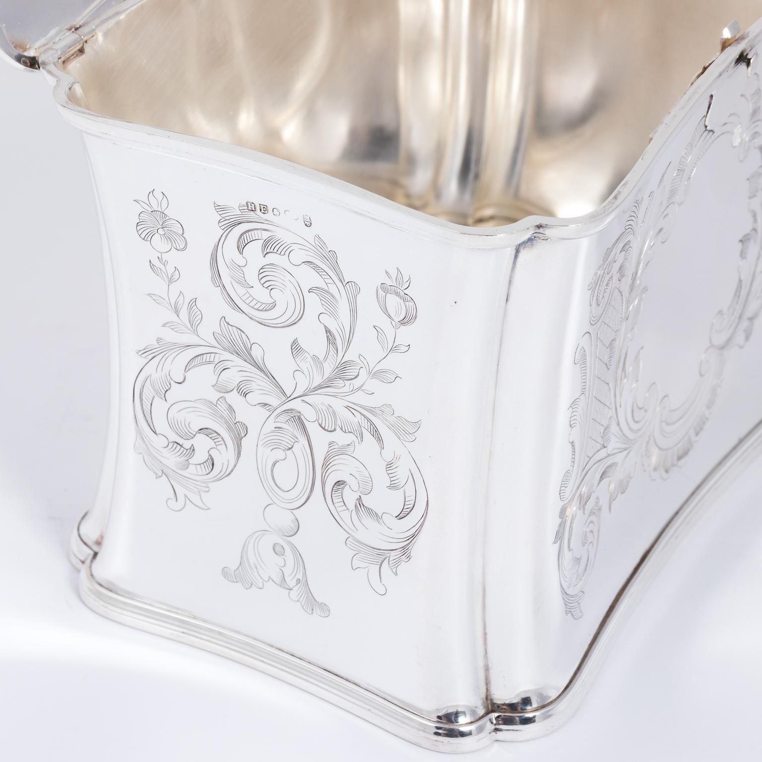 Late 19th Century Silver Plate Edwardian Tea Caddy Box 4