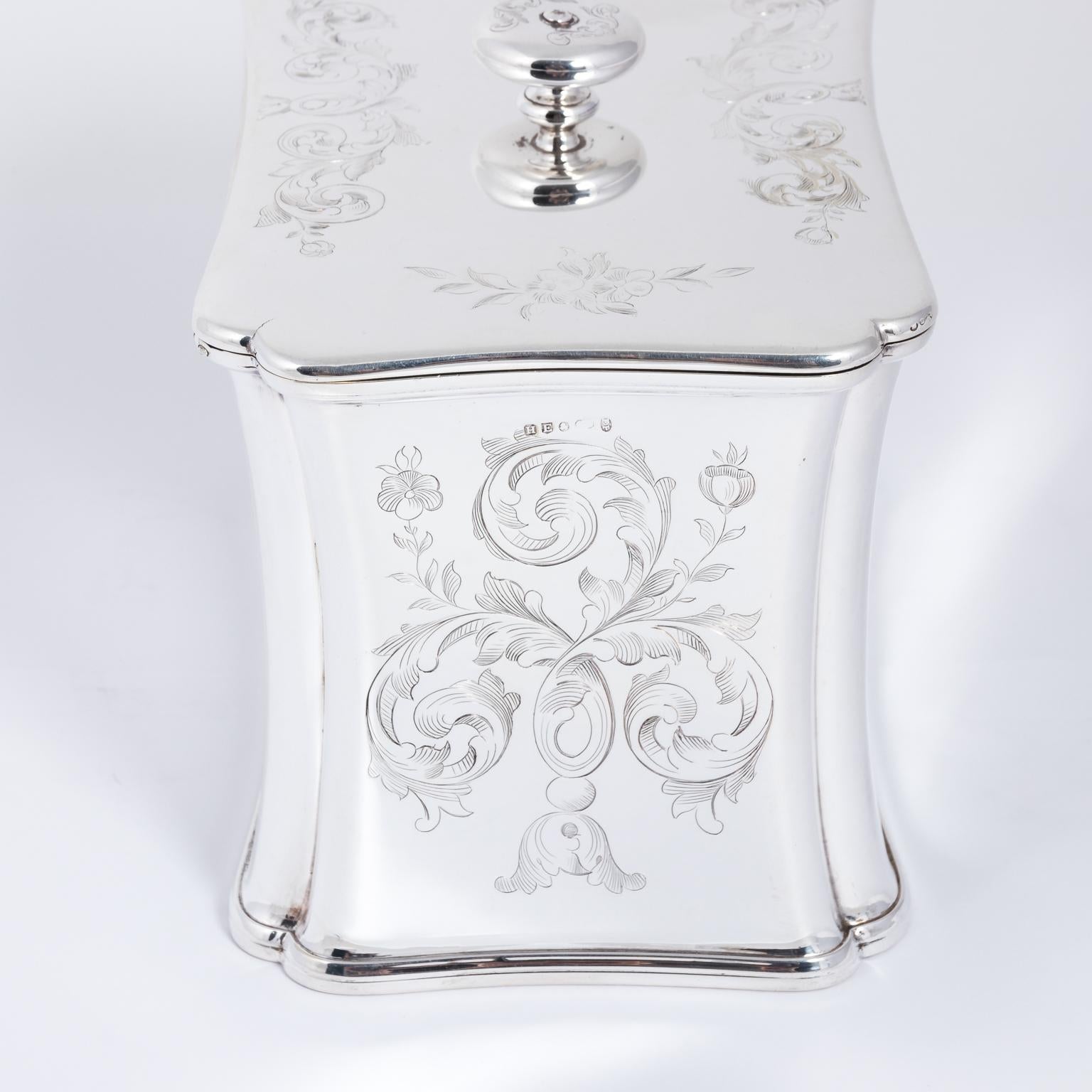 Late 19th Century Silver Plate Edwardian Tea Caddy Box 6