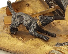 Late 19th Century Silvered & Gilt Bronze of Plough Horses and Plough