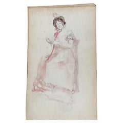 Late 19th Century Sketchbook – Caricatures, Wrestlers, Female Nudes