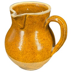 Late 19th Century Small French Glazed Stoneware Jug Pitcher