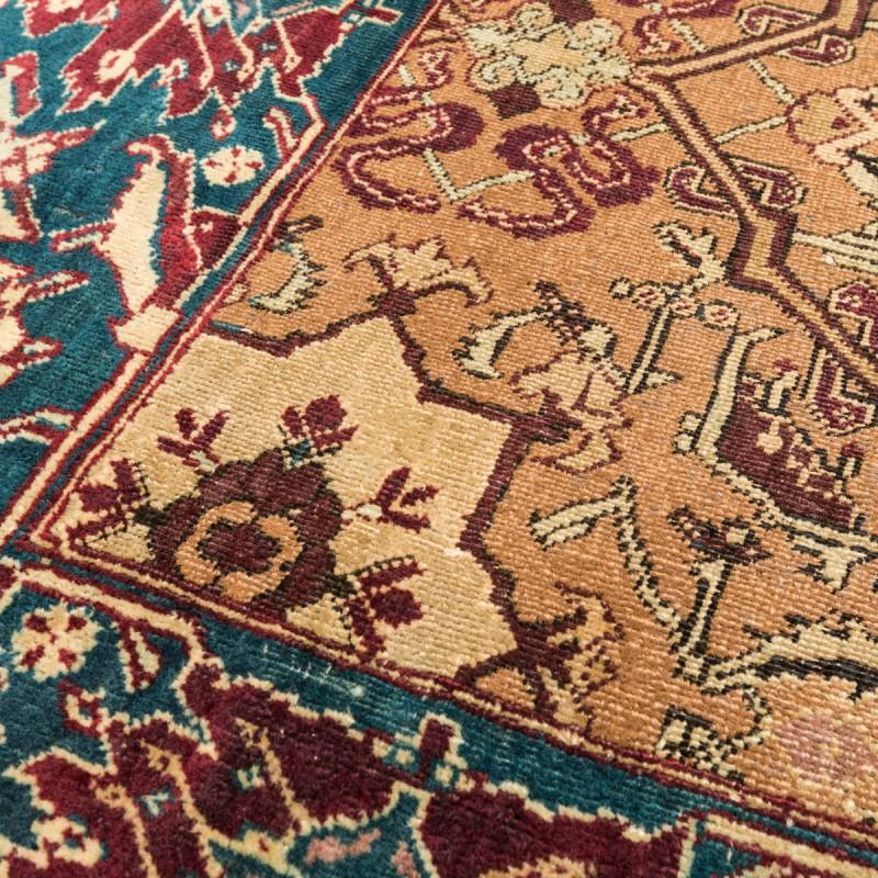 Late 19th Century Small Green Wool Rug, Classic Agra, circa 1890. 2.05 x 1.20 m For Sale 1