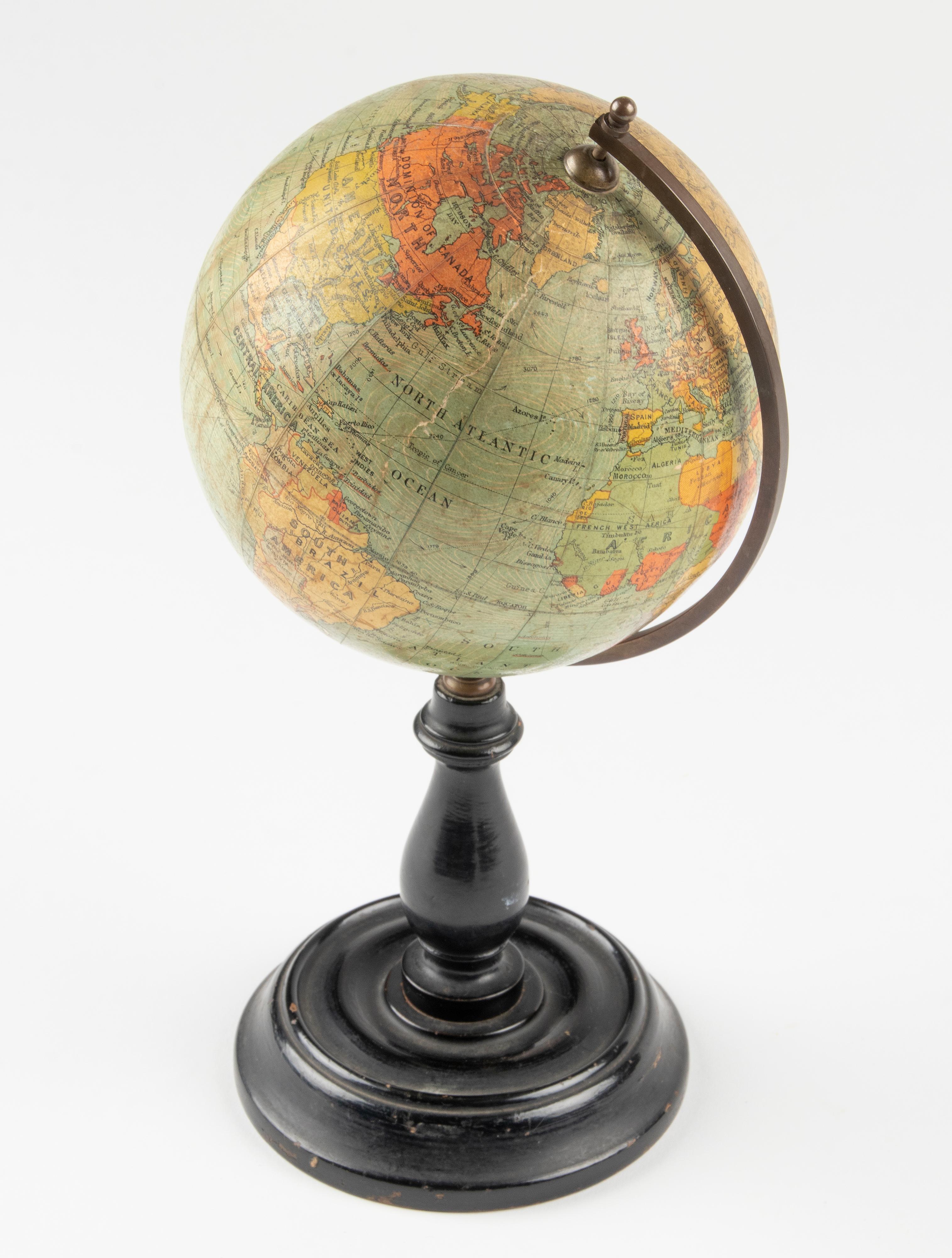 Belle Époque Late 19th Century Small Size Globe Edited by Philips Terrestrial London For Sale