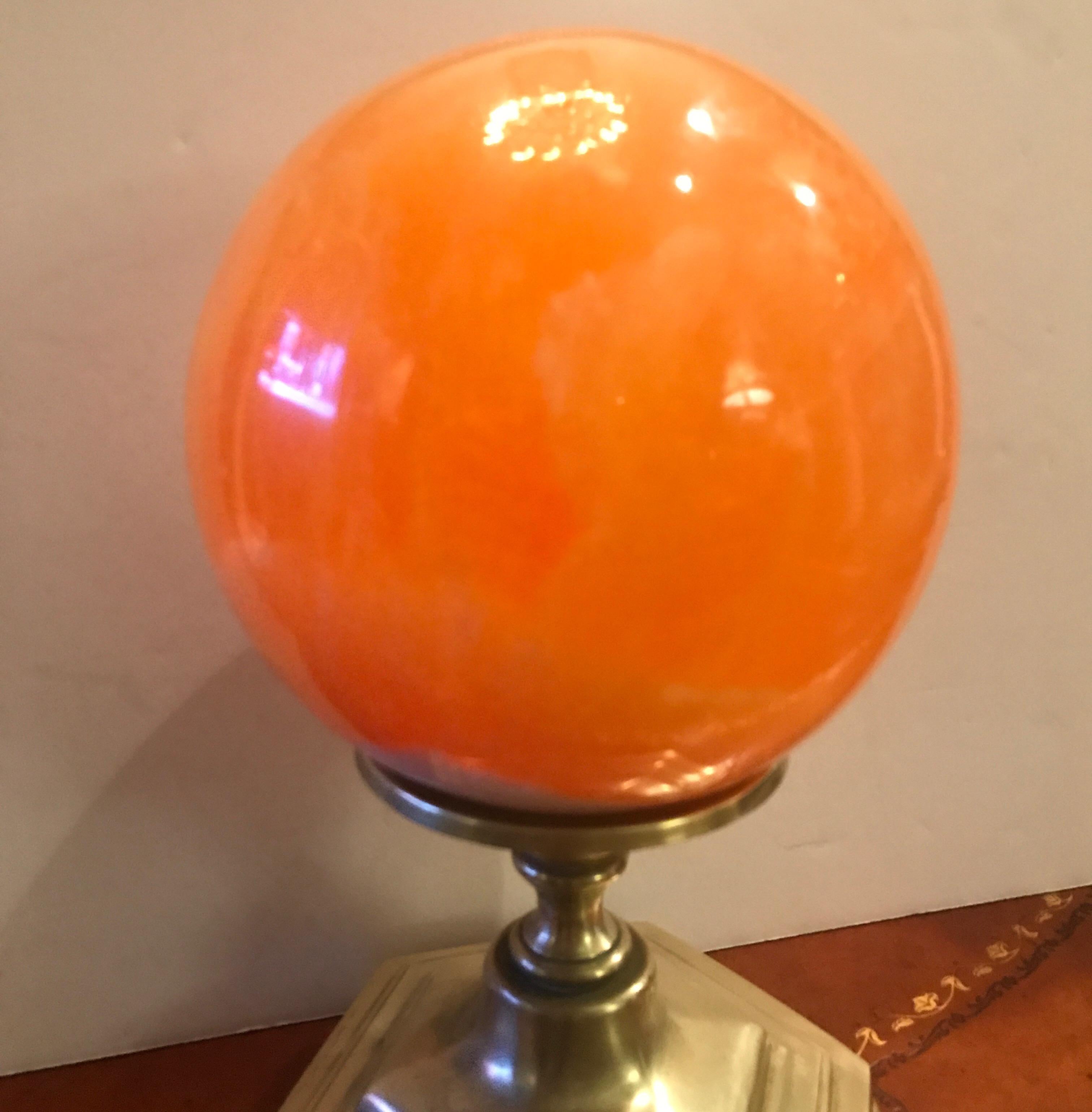 Late 19th Century Solid Agate Sphere and Cast Brass Stand 3