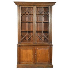 Late 19th Century Solid Oak Two-Part Bookcase of Good Proportions