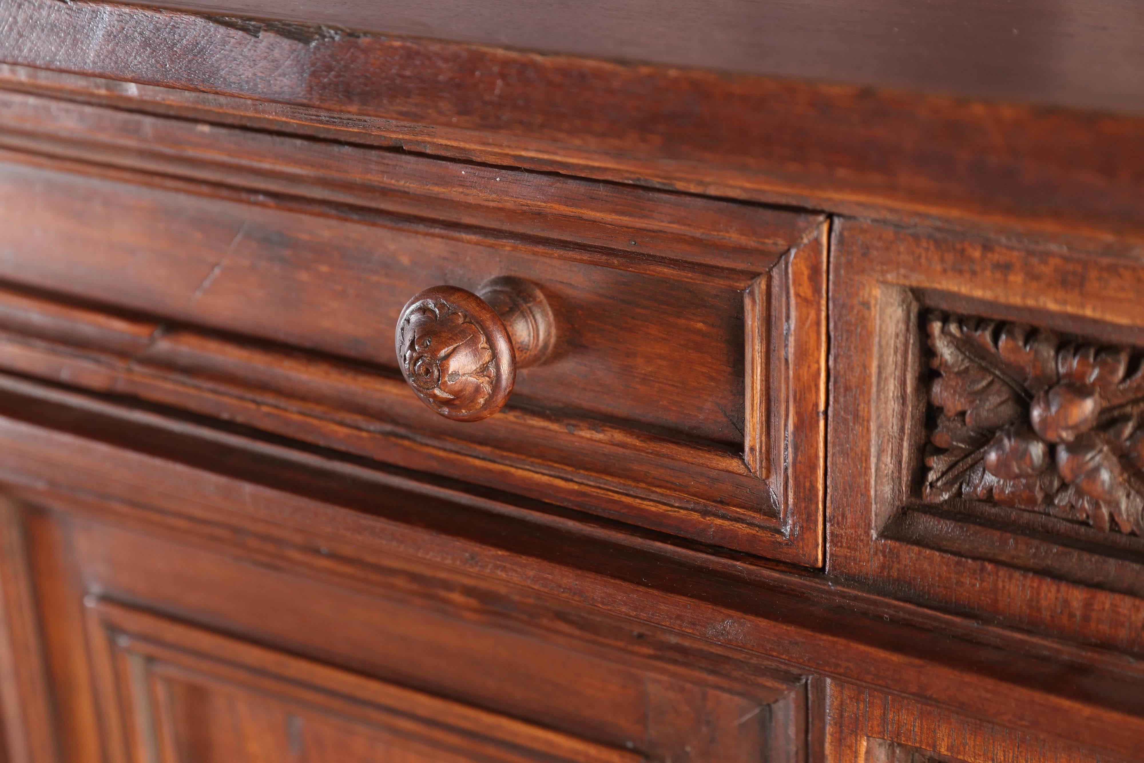 Hand-Crafted Late 19th Century Solid Teak Wood Superbly Handcrafted French Colonial Buffet For Sale