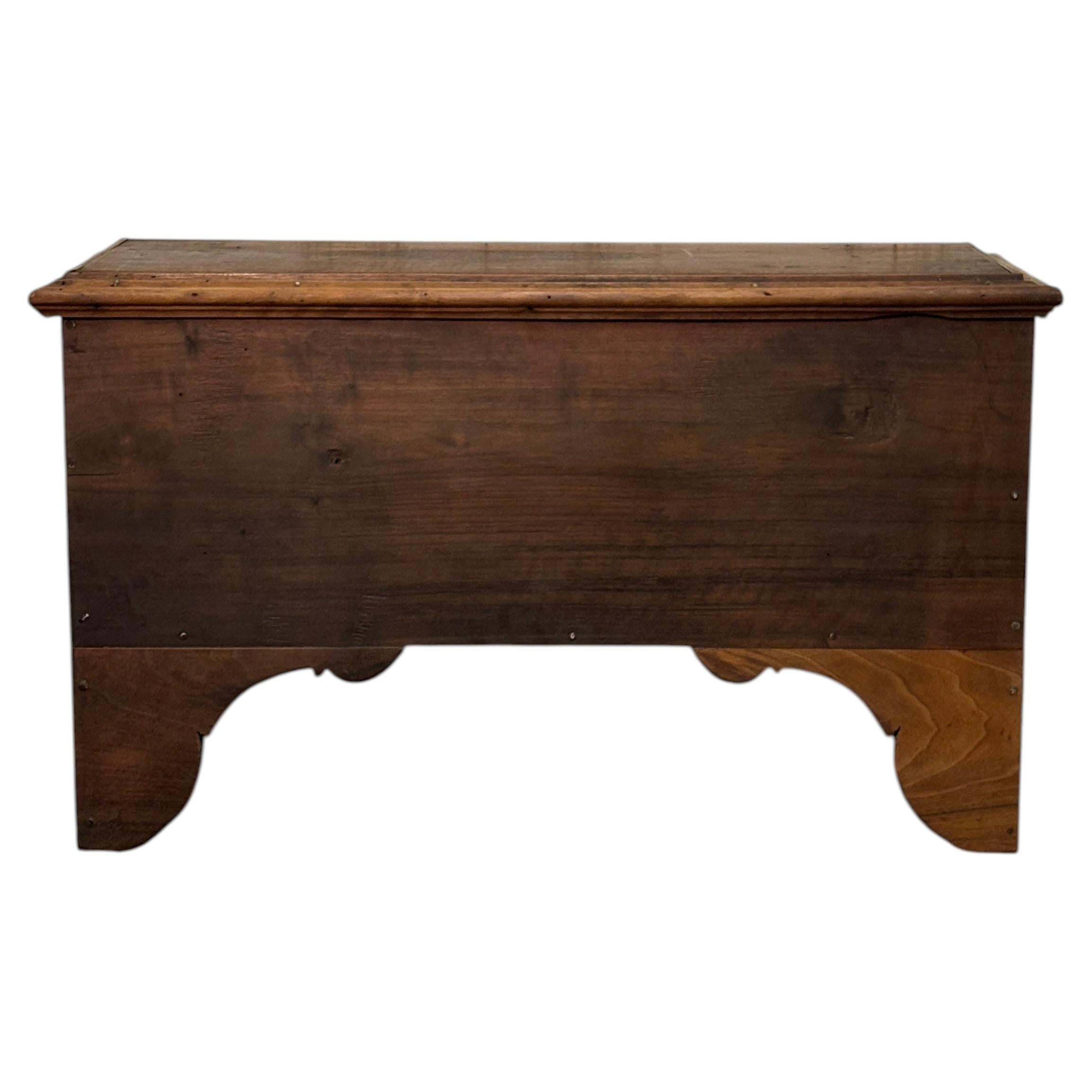 Late 19th-Century Solid Walnut Chest-Bench with Storage Compartment