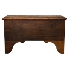 Late 19th-Century Solid Walnut Chest-Bench with Storage Compartment