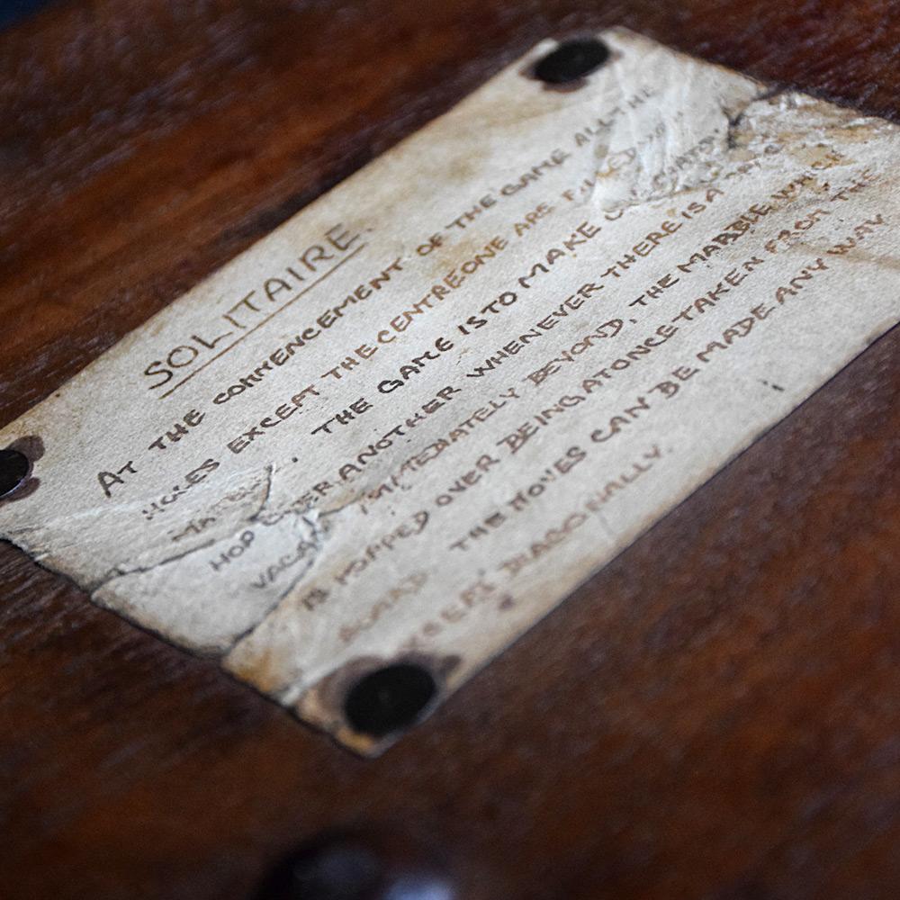 Hand-Carved Late 19th Century Solitaire Board Game