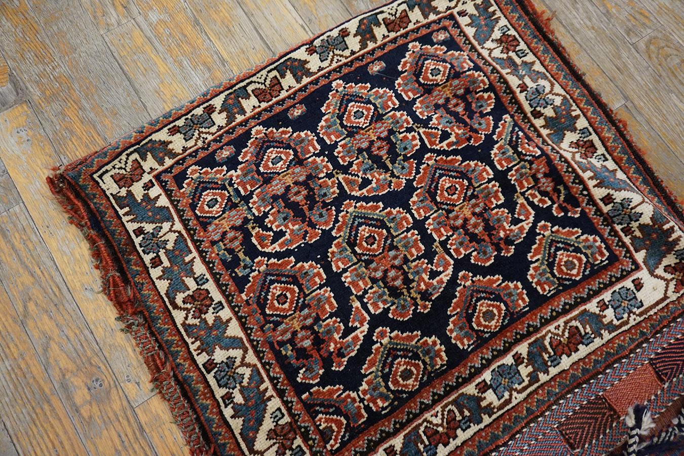 Late 19th Century S. Persian Afshar Saddle Bag Carpet ( 2' x 4'2