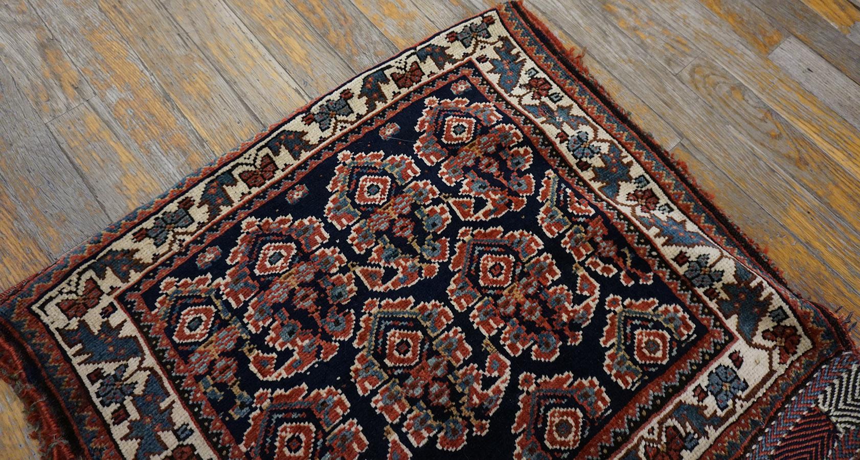 Wool Late 19th Century S. Persian Afshar Saddle Bag Carpet ( 2' x 4'2