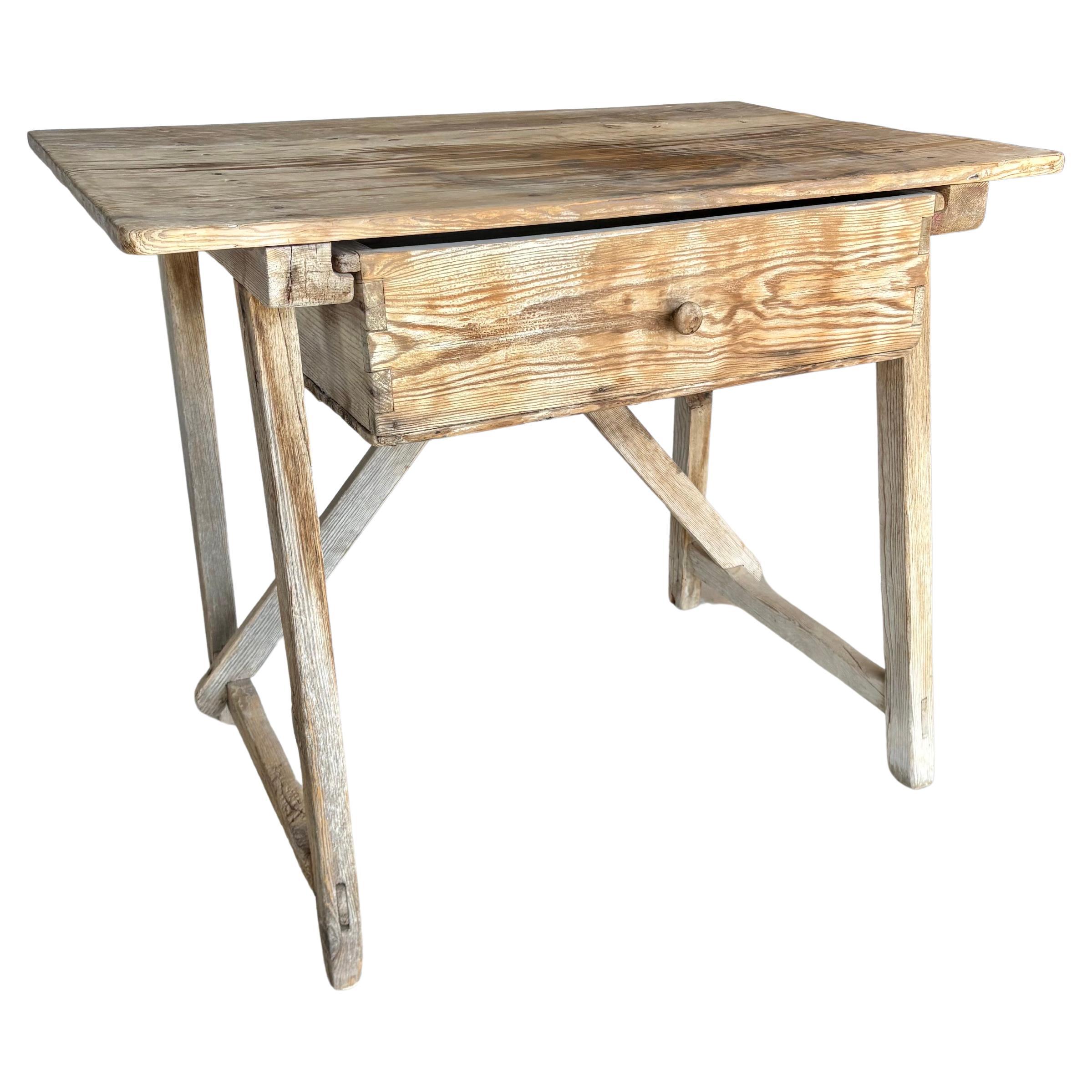 Late 19th Century Spanish Baroque Pine Side Table For Sale