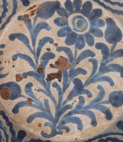 Late 19th Century Spanish Blue and White Fajalauza Bowl