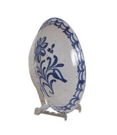 Late 19th Century Spanish Blue and White Fajalauza Pottery Bowl