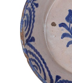 Late 19th Century Spanish Blue and White Fajalauza Pottery Bowl