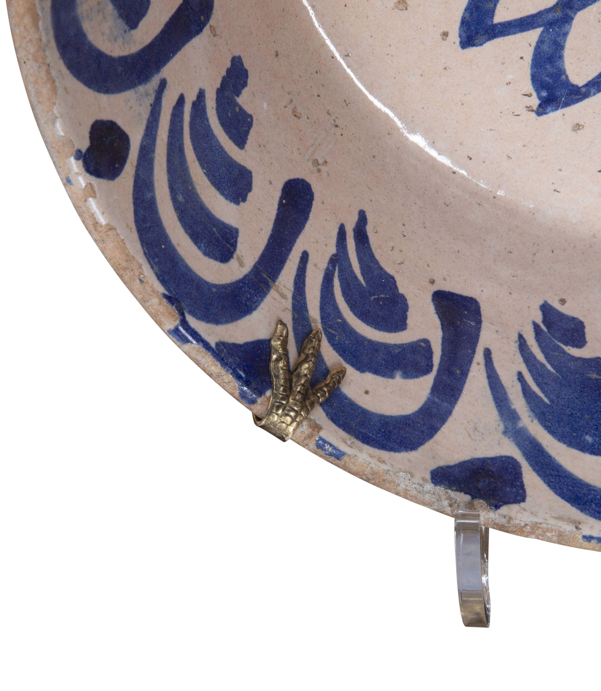 Ciotola in ceramica Fajalauza bianca e blu di Granada della fine del XIX secolo. Circa 1880.
