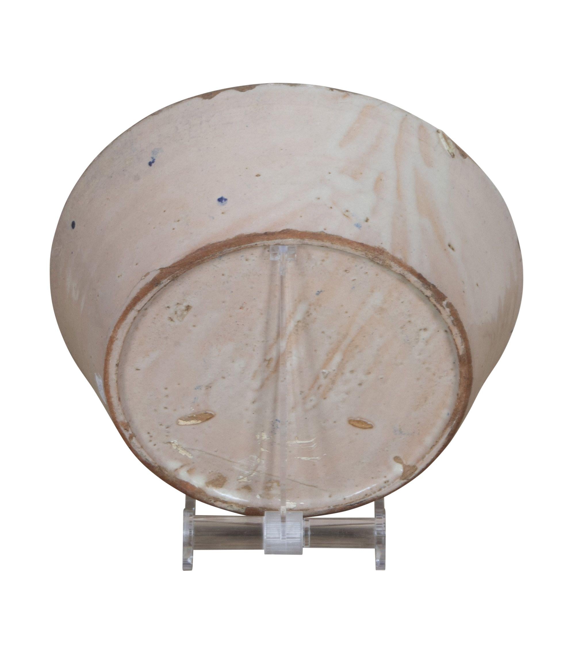 Fin du 19e siècle, bol en poterie espagnole bleu et blanc Fajalauza en vente 1