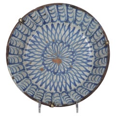 Late 19th Century Spanish Blue and White Fajalauza Pottery Bowl