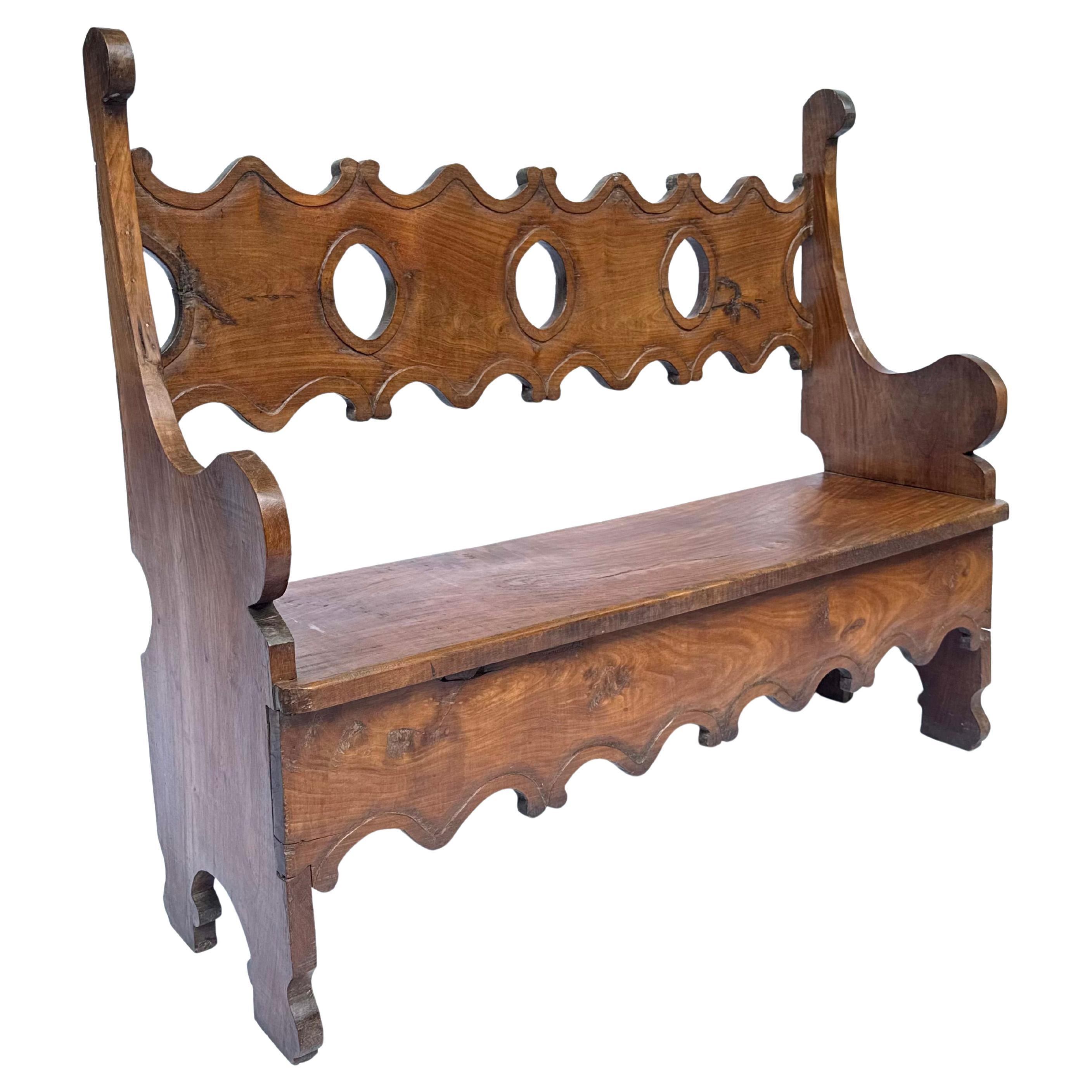 Late 19th Century Spanish Colonial Style Farm Bench For Sale