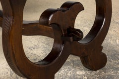 19th Century Spanish Oak Refectory Table with Monumental Trestle Base