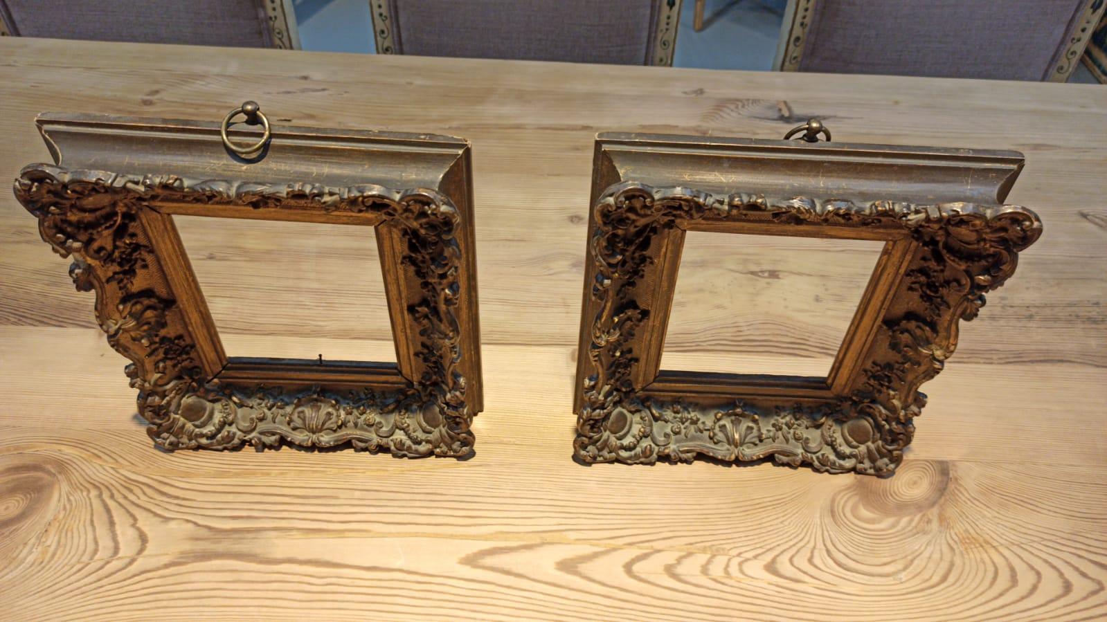 Late 19th century Spanish pair of wooden frames.