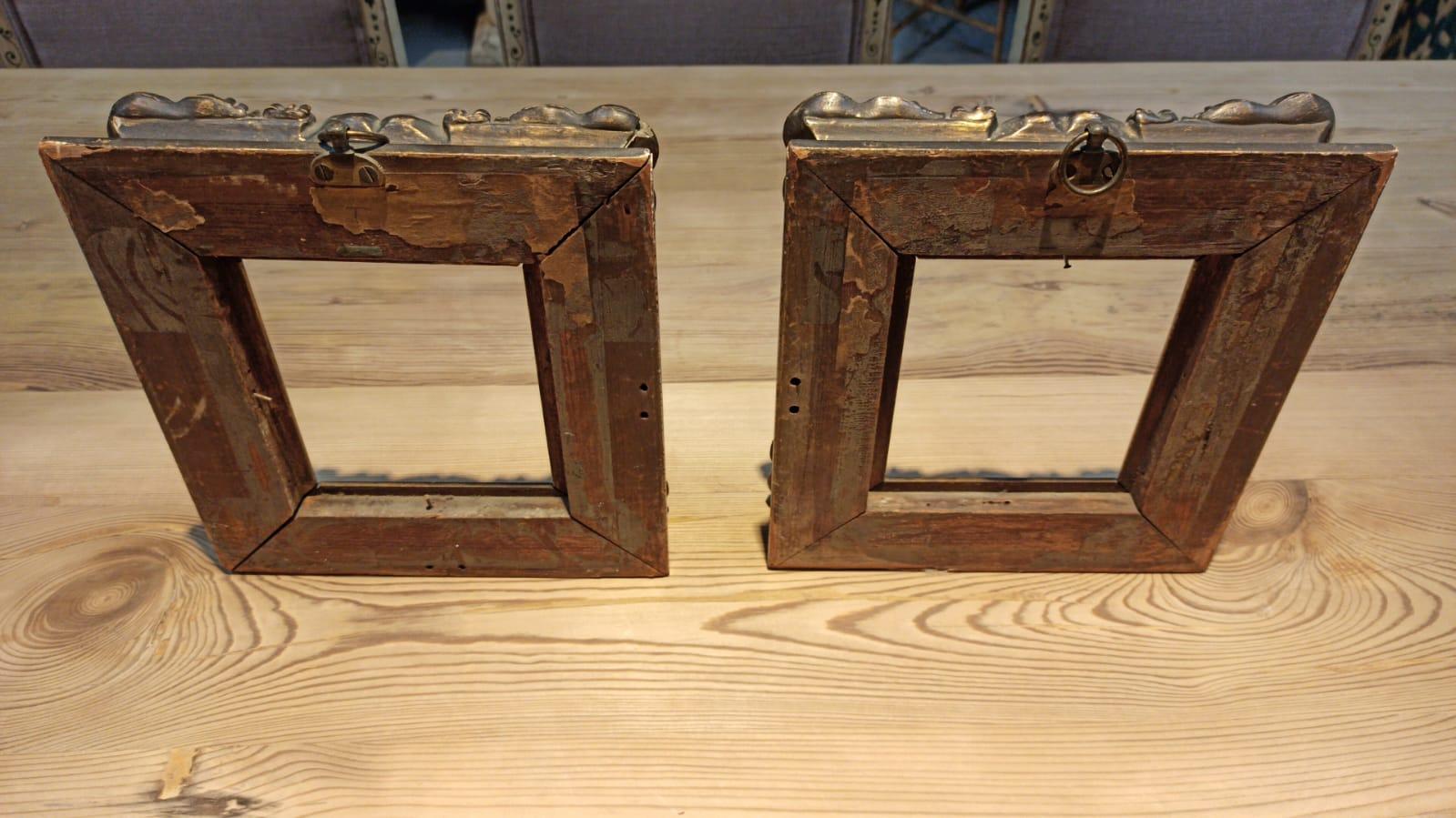 European Late 19th Century Spanish Pair of Wooden Frames