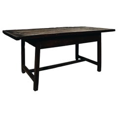 Antique Late 19th Century Spanish Primitive Rustic Wood Dining Table