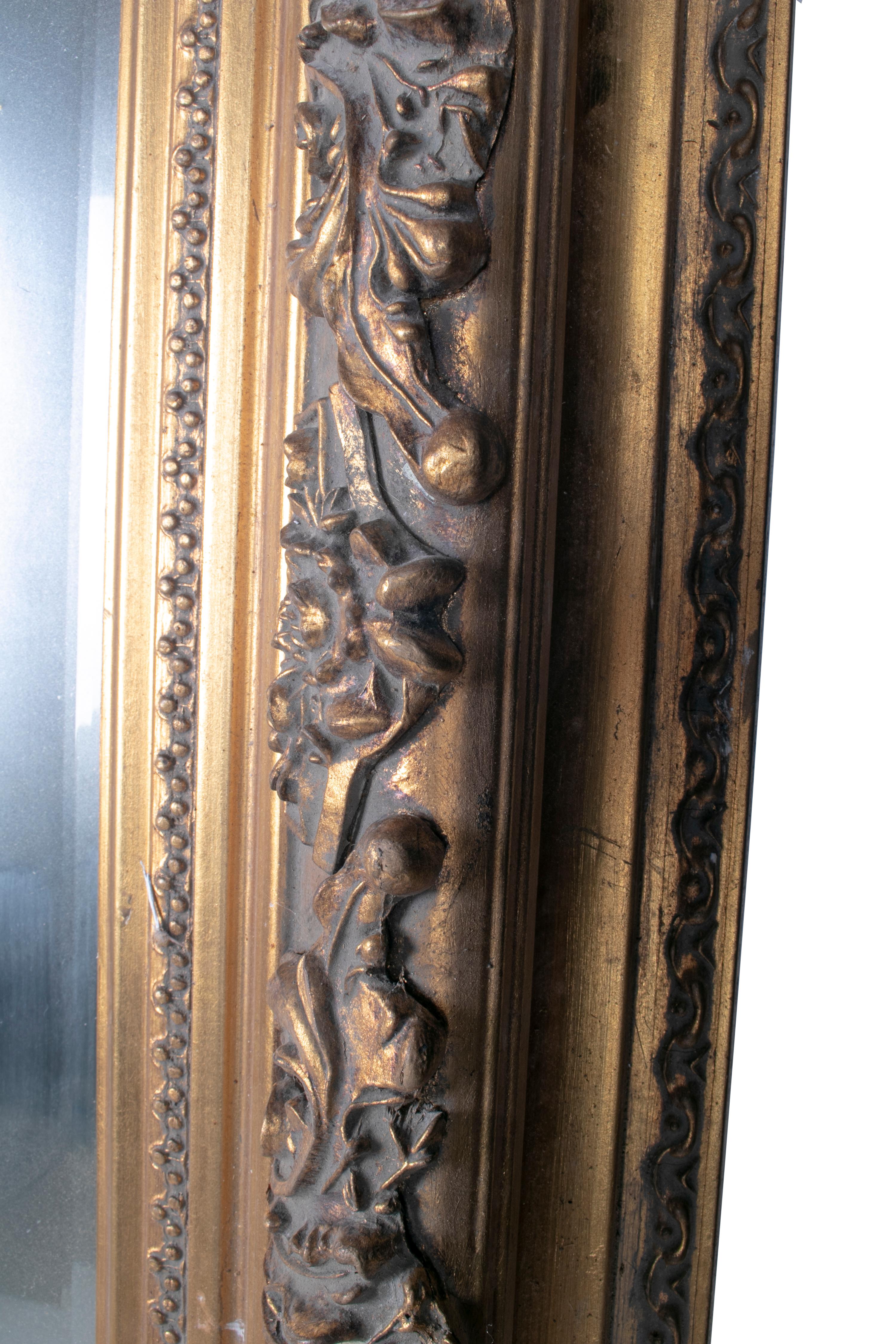 Late 19th Century Spanish Rectangular Mirror with Ornamental Gilded Frame 1