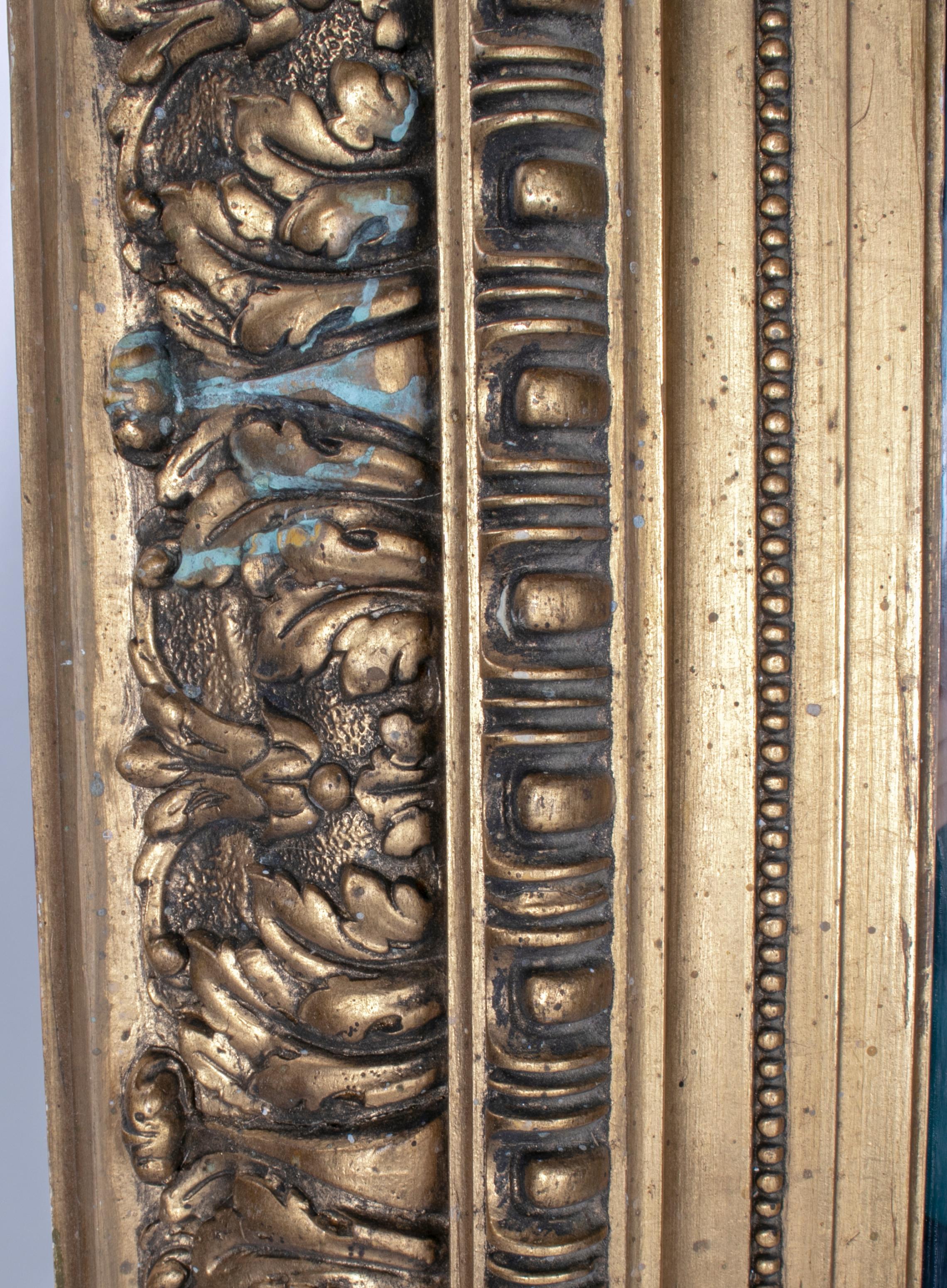 Late 19th Century Spanish Rectangular Mirror with Ornamental Gilded Frame 1