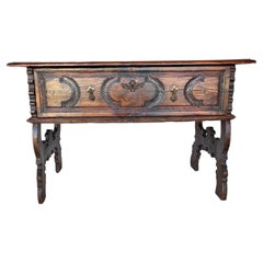 Late 19th Century Spanish Renaissance Revival Pine Side Table