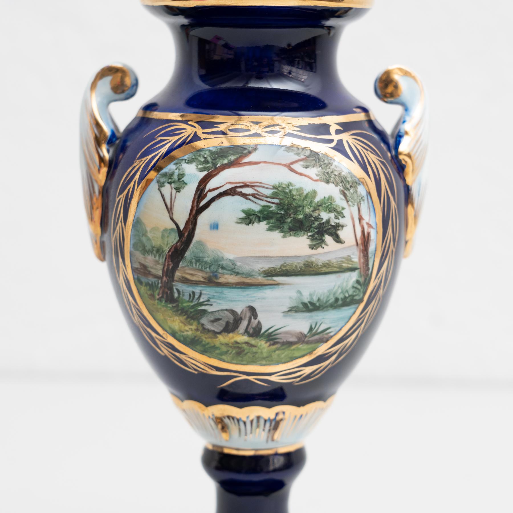 Late 19th Century Spanish Serves Style Lidded Vase For Sale 5